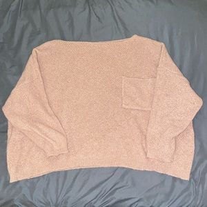 Off the Shoulder Pink Sweater